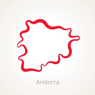 Andorra - Outline Map Stock Illustration