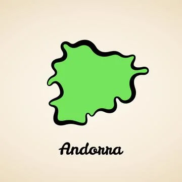 Andorra - Outline Map Stock Illustration