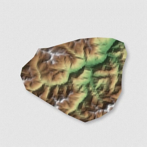 Andorra Rotating 3D Relief Map Seamless Loop, Alpha Channel 4K Видео 340727833