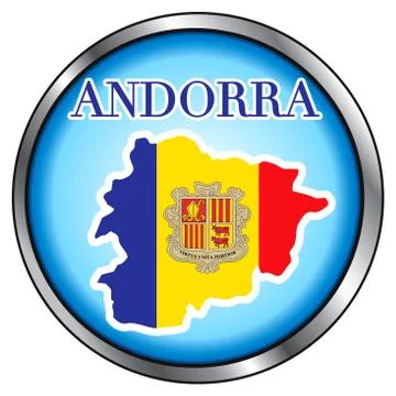 Andorra Round Button Stock Illustration