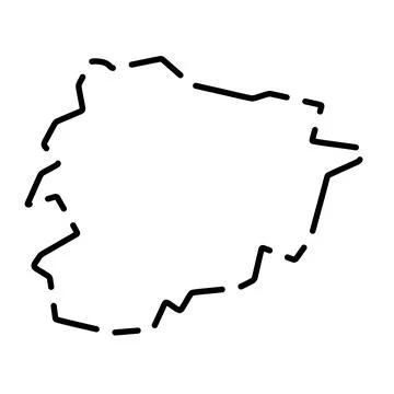 Andorra simplified broken outline vector map 스톡 일러스트