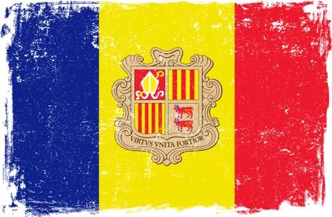 Andorra Vector Flag on White Stock Illustration