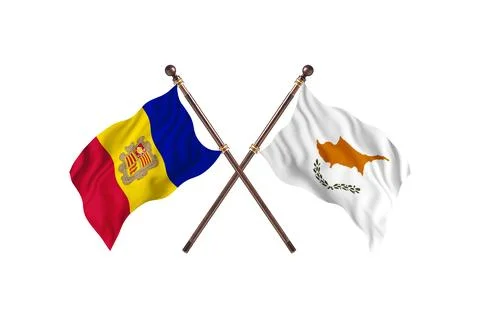 Andorra Versus Cyprus Two countries Flags background Stock Illustration