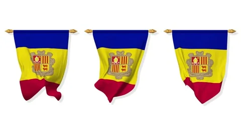 Andorra Wall Hanging Flag Waving in the Wind Stock Footage 231553816