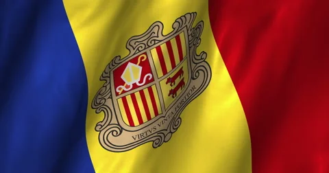 Andorra Waving Flag-4K Stock Footage 48125596