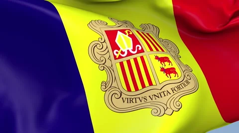 Andorra Waving Flag Background Loop Stock Footage 64239950