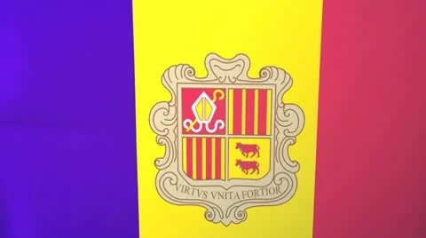 Andorra Waving Flag Stock Footage 10761442