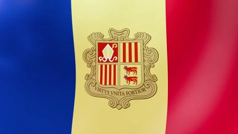Andorra Waving Flag Stock Footage 297304239