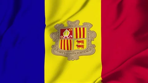 Andorra waving flag looping seamless for identity news politics sports camp.. Stock Footage 342879592