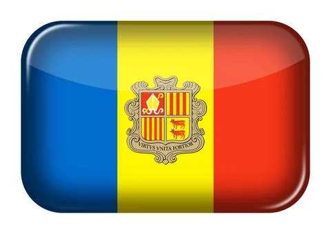 Andorra web icon rectangle button with clipping path 3d illustration イラスト素材