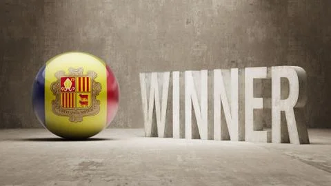 Andorra. Winner Concept. Stock Illustration