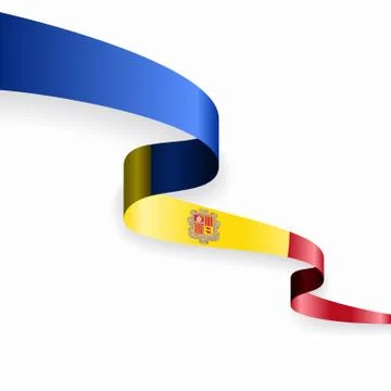 Andorran flag wavy abstract background. Vector illustration. Stock Illustration