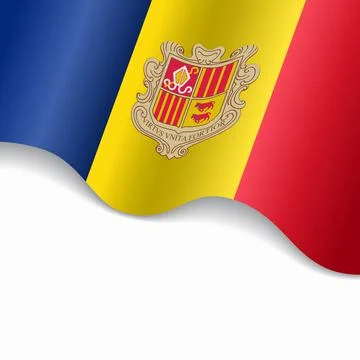 Andorran flag wavy abstract background. Vector illustration. Stock Illustration