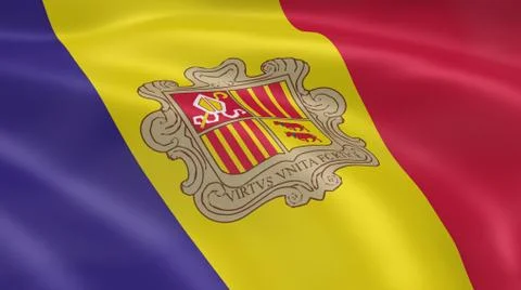 Andorran flag in the wind 写真素材