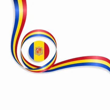 Andorran wavy flag background. Vector illustration. Stock Illustration