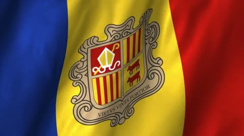 Andorrra Waving Flag Stock Footage 12236107