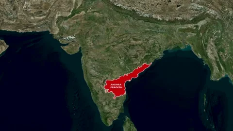 Andra Pradesh State Map Animation, Zoom in Effect 4K Video stock 330726299