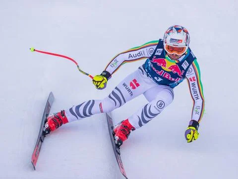  Andreas SANDER (GER, SG Ennepetal). Ski Alpin, Training zur Abfahrt der M... Stock Photos