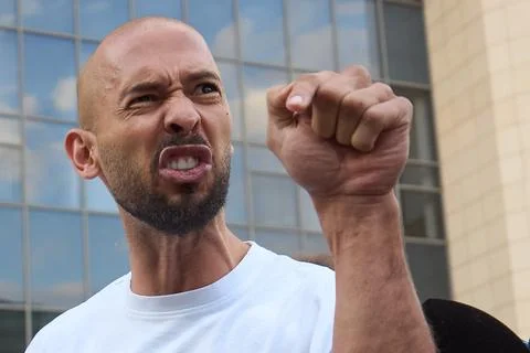 Andrew and Tristan Tate released from custody, Bucharest, Romania 库存照片