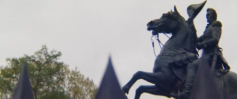 Andrew Jackson Statue Lafayette Square Right Pan 50 fps Video stock 238643999