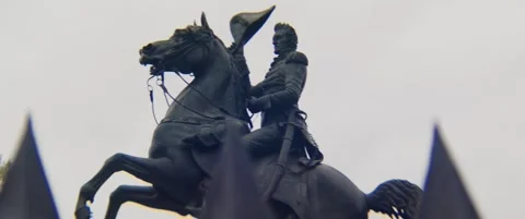 Andrew Jackson Statue Lafayette Square Left Pan 24 fps Video stock 238646097