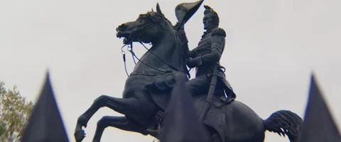Andrew Jackson Statue Lafayette Square Up Tilt 50 fps Video stock 238647829