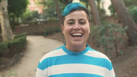 Androgynous Individual in Nature Setting Stock Footage 257093487