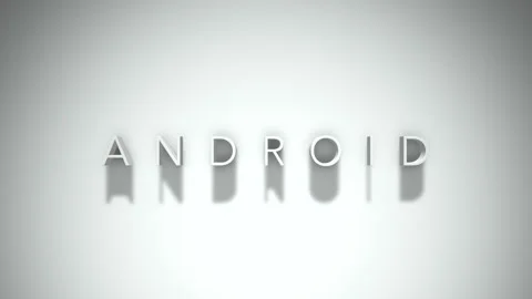 Android 3D title animation with shadows on a white background Stock Footage 296003000