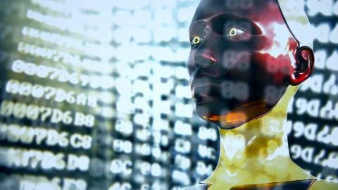 Android AI Digital Coding Encryption Decryption Stock Illustration