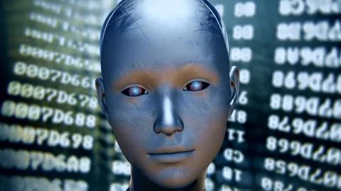 Android AI Digital Coding Encryption Decryption Stock Illustration