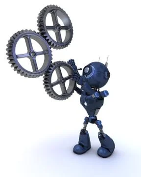 Android and gears concept Stock Illustration