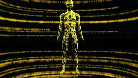 Android Artificial Intelligence AI Digital Calculations Stock Illustration