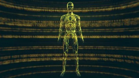 Android Artificial Intelligence AI Digital Calculations 스톡 일러스트