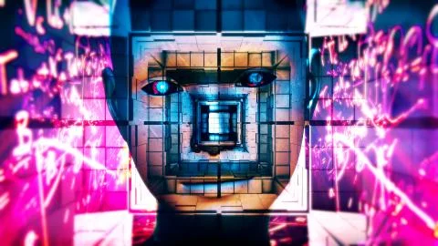 Android Artificial Intelligence Science Fiction Scene Stock Illustration