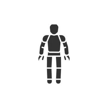 Android black glyph icon. Humanoid robot or synthetic organism. Innovation in Stock Illustration