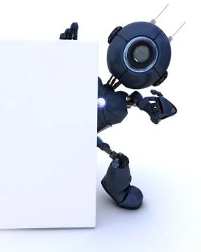 Android with a blank sign Stock Illustration