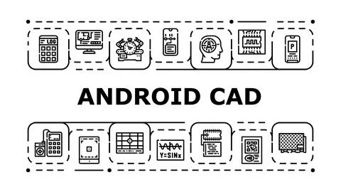 Android cad banner icon vector illustration Illustrazione stock