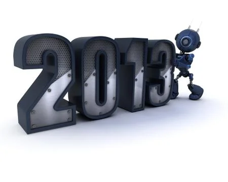 Android celebrating new year Stock Illustration