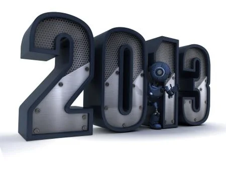 Android celebrating new year Stock Illustration