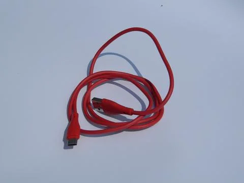 ANDROID CHARGING DATA CABLE WITH A WHITE BACKGROUND Stock Photos