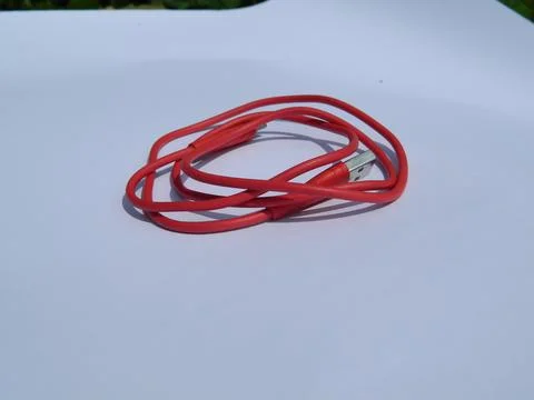 ANDROID CHARGING DATA CABLE WITH A WHITE BACKGROUND Stock Photos