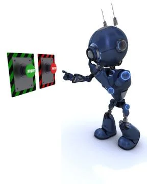 Android choosing which button to push Stock Illustration