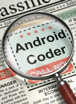Android Coder Join Our Team. 3D Illustrazione stock