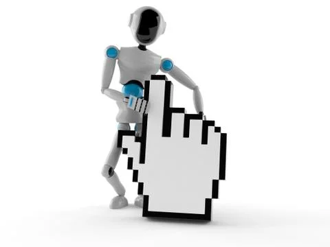 Android with cursor Illustrazione stock
