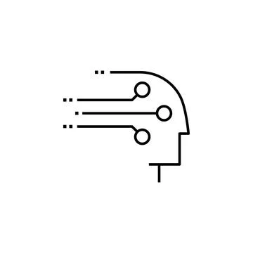 Android, cyber, head, person, technology icon. Element of future technological Stock Illustration