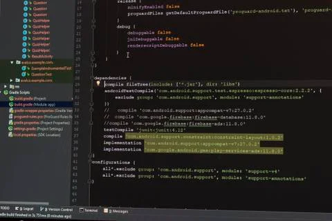 Android development manifest file coding 스톡 사진