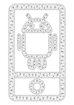 Android Device Polygonal Frame Vector Mesh Illustration Stock Illustration