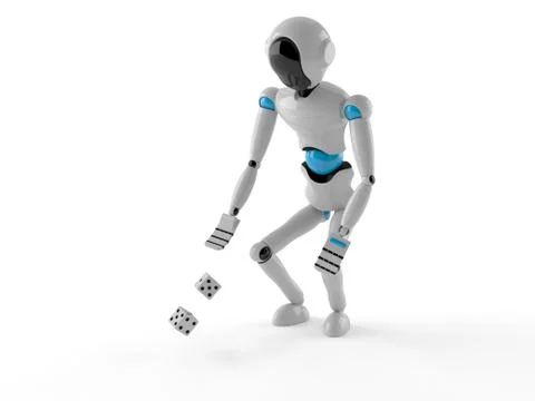 Android with dice Stock Illustration