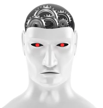 Android face - gear brains. Illustrazione stock