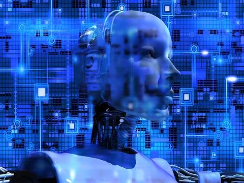 Android Female Reveals Internal Technology Of Their Electrical Circuit Stockillustratie